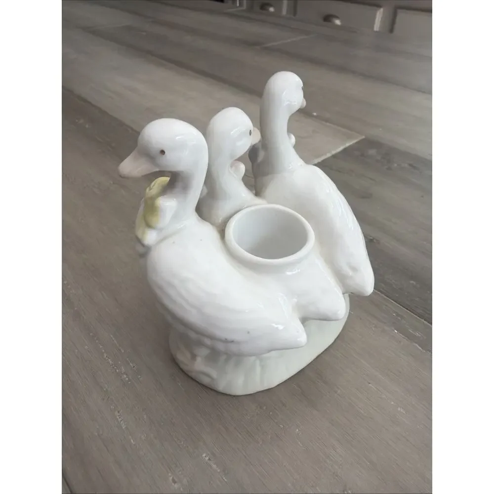 Ceramic Duck Goose Taper Candle Holder Grandmacore Cottagecore Vintage